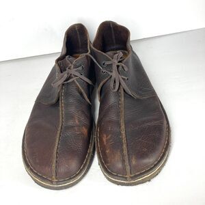 Clarks Desert Trek Iconic Shoes Mens Size 12 Brown Leather Lace Up Crepe Sole